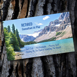 Funny Retired, Lake Mountains, DIY Profession Gag Business Card