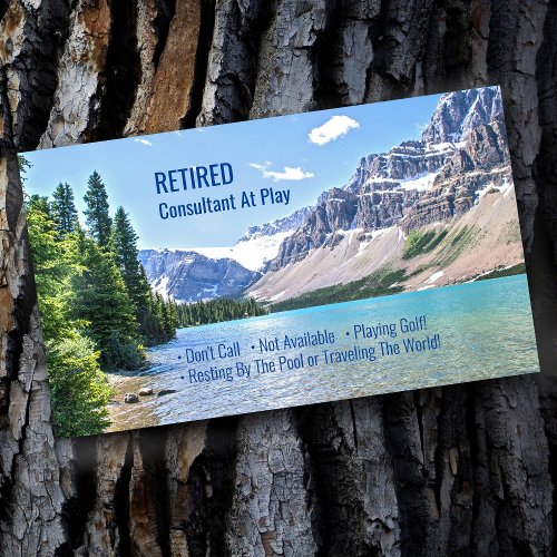 Funny Retired Lake Mountains DIY Profession Gag Business Card