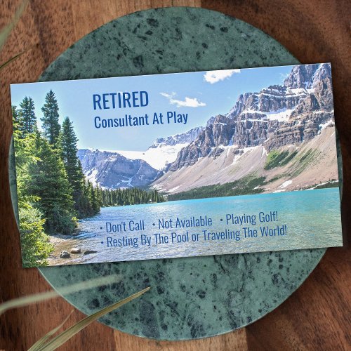 Funny Retired Lake Mountains DIY Profession Gag Business Card