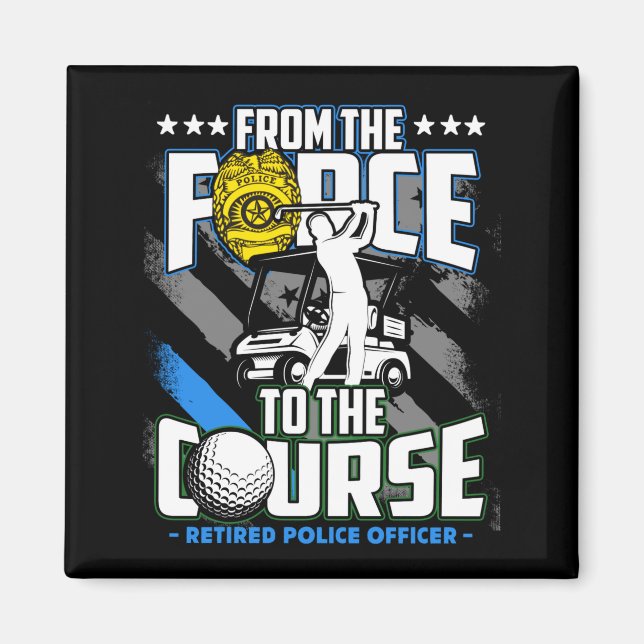 Funny Retired Lice Officer Golf Retirement Gift  Magnet (Front)