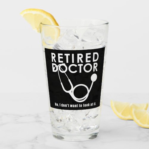 Funny Retired Medical Doctor Stethoscope Black Glass