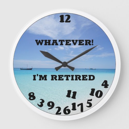 Funny Retired Novelty Large Clock