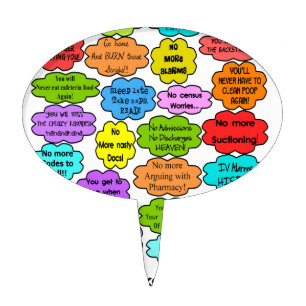 Funny Retired Nurse Gifts Co-Worker Thoughts Cake Topper