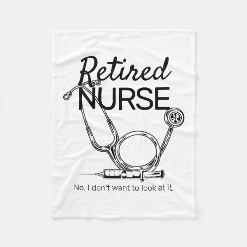 Funny Retired Nurse RN Retirement Medical Fleece Blanket