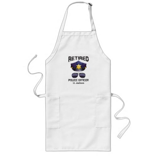 Funny Retired Police Officer_Give It Arrest Long Apron