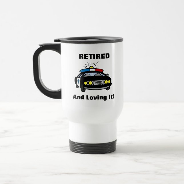 Funny Retired Policeman/ Police Chief Travel Mug (Left)