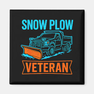 Funny Retired Snow Plow Veteran Winter Clearing Hu Magnet
