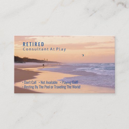 Funny Retired Sunset Beach DIY Profession Gag Business Card