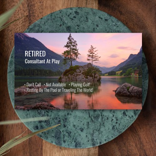 Funny Retired Sunset Lake DIY Profession Gag Business Card