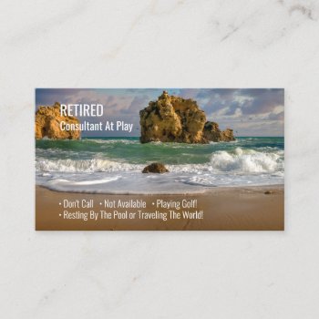 Funny Retired  Sunset Ocean Diy Profession Gag Vs2 Business Card by Lake_Mist at Zazzle