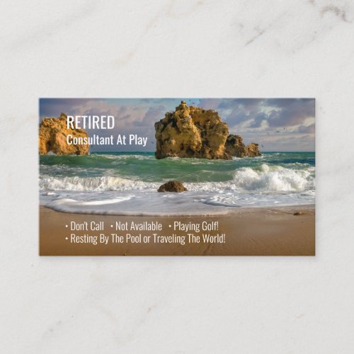 Funny Retired Sunset Ocean DIY Profession Gag Vs2 Business Card