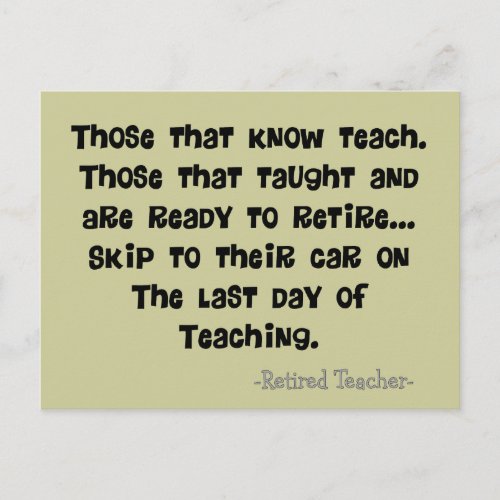 Funny Retired Teacher Gifts Postcard