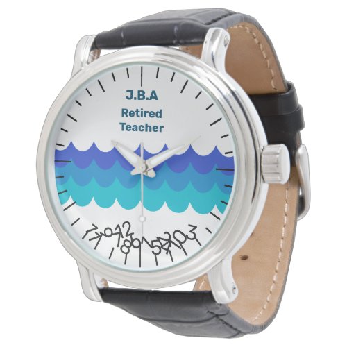 Funny Retired Teacher Watch Jumble Numbers Waves