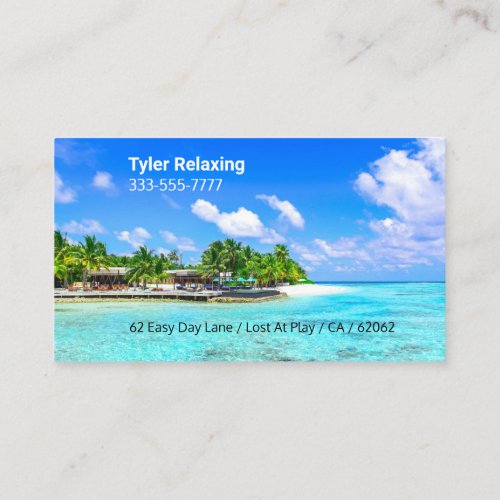 Funny Retired Tropical Island DIY Profession Gag Business Card