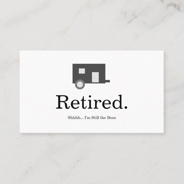 Funny Retired with Camper Business Card (Front)