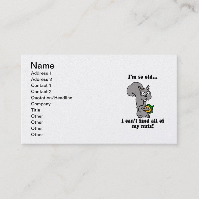 funny retirement business card (Front)