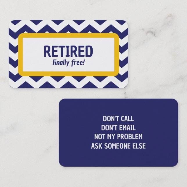 Funny Retirement Business Card (Front/Back)