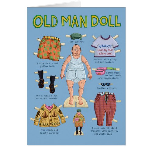 Funny Retirement Card _ Man Paper Doll