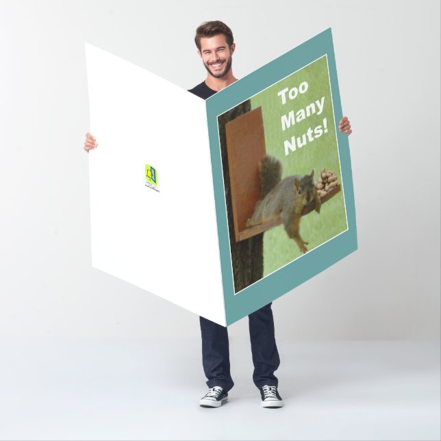Funny Retirement Card: Too Many Nuts! Card BIGGEST (In Situ)