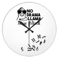 Funny Retirement Clock No Drama Llama Personalized