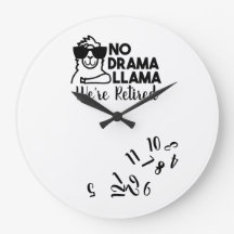 Funny Retirement Clock No Drama Llama Personalized