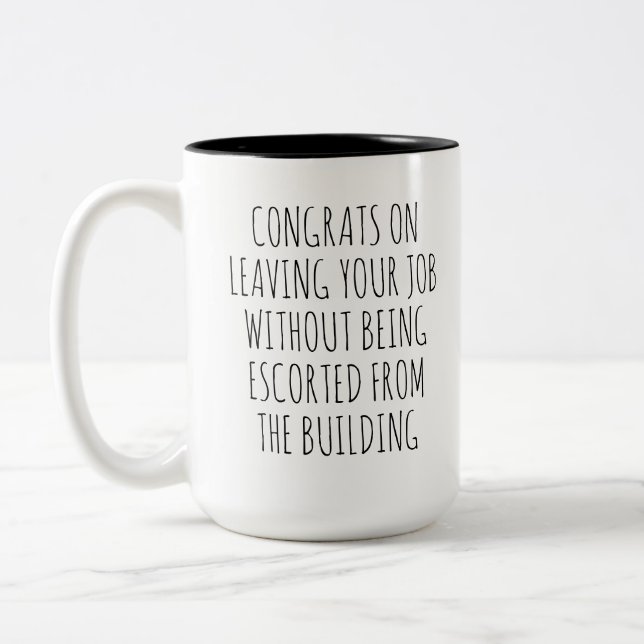Funny Retirement Coworker Gift Two-Tone Coffee Mug (Left)