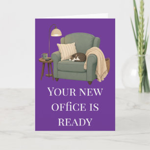 Funny Retirement Cozy Chair Cat Humor Card