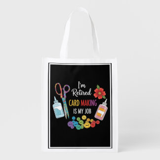 Funny Retirement Crafter Gift Grocery Bag