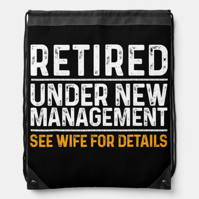 Funny Retirement Design Men Dad Retiring Party Drawstring Bag (Front)