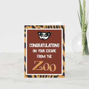 Funny Retirement Escape from the Zoo Letterpress Thank You Card