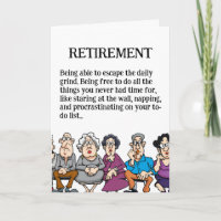 Funny Retirement for Seniors Card