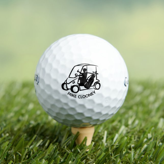 Funny Retirement Gift Custom Name Golf Cart Design Balls (Insitu Tee)