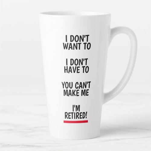 Funny retirement gift large latte coffee mug