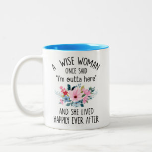 Funny Retirement Gifts for Grandma Wife Mom Aunt Two-Tone Coffee Mug