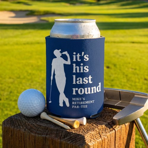 Funny Retirement Golf Blue Can Cooler
