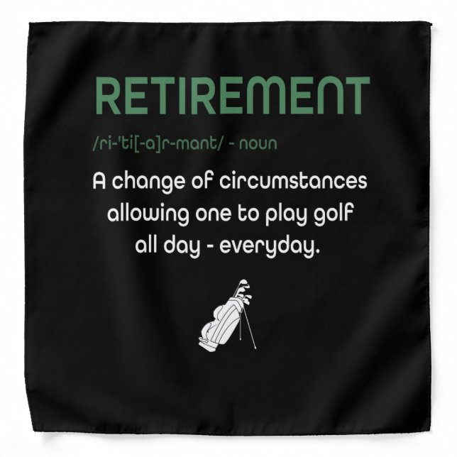 Funny Retirement Golf Retired Golfers Gift Ideas Bandana (Front)