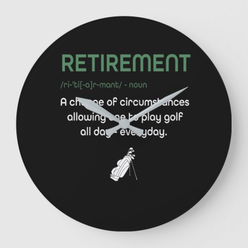 Funny Retirement Golf Retired Golfers Gift Ideas Large Clock