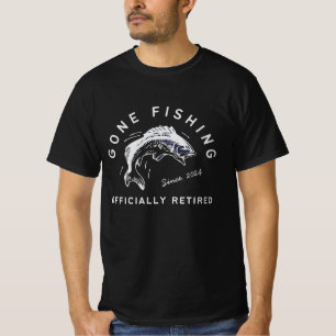 Funny Retirement Gone Fishing Officially Retired T-Shirt
