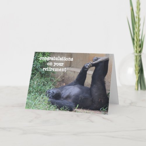 Funny Retirement Gorilla Exercise Card