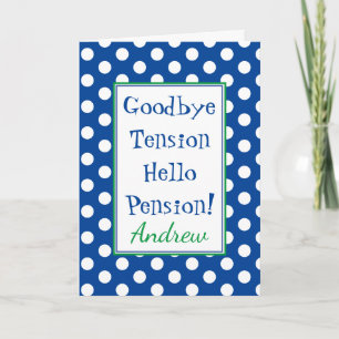 Funny Retirement Hello Pension Blue Card