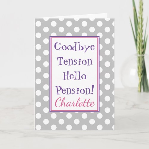 Funny Retirement Hello Pension Card