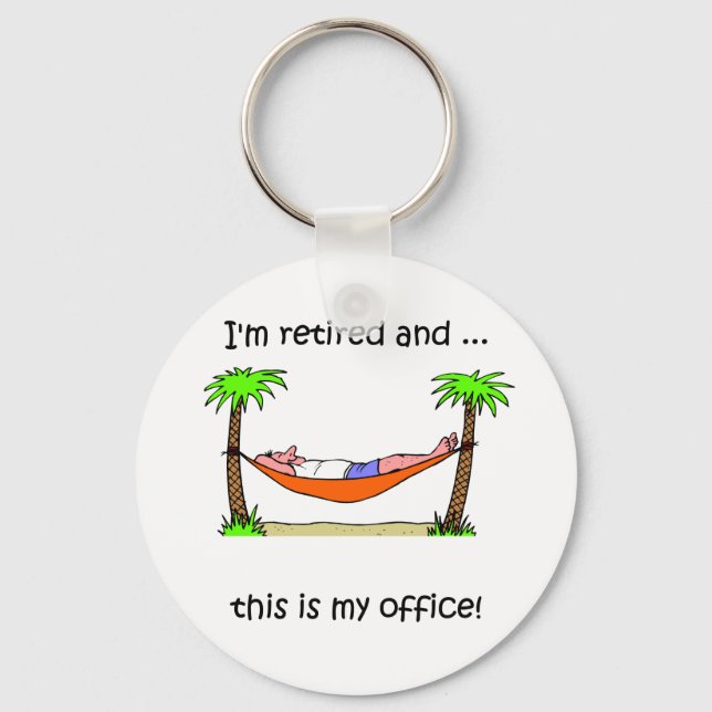 Funny retirement humor keychain (Front)