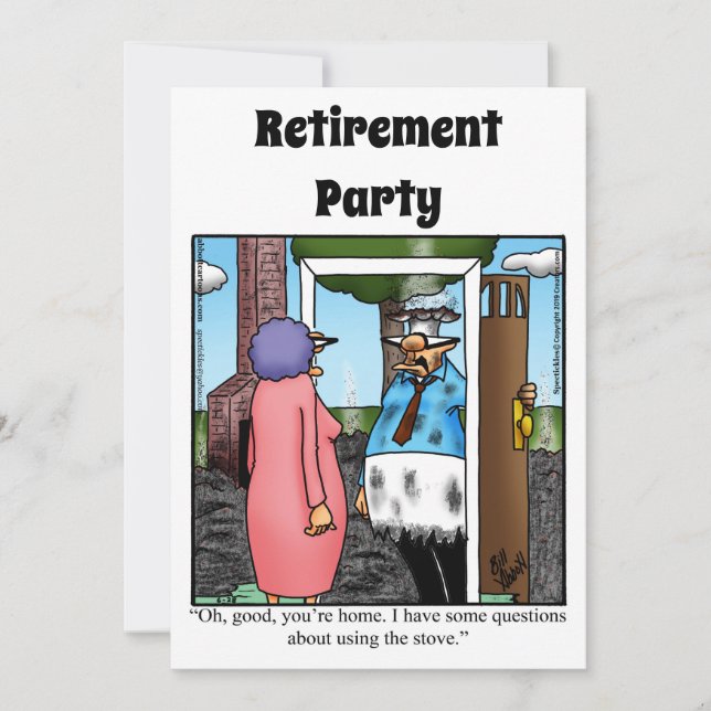 Funny Retirement Humor Party Invitations (Front)