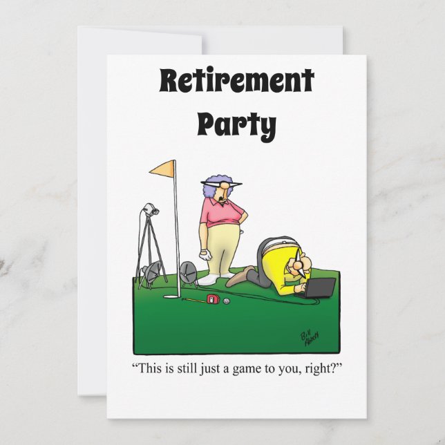 Funny Retirement Humor Party Invitations (Front)