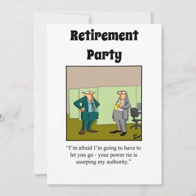 Funny Retirement Humor Party Invitations (Front)