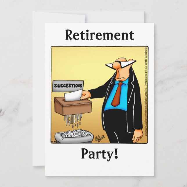Funny Retirement Humor Party Invitations (Front)
