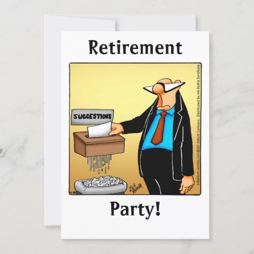 Funny Retirement Humor Party Invitations