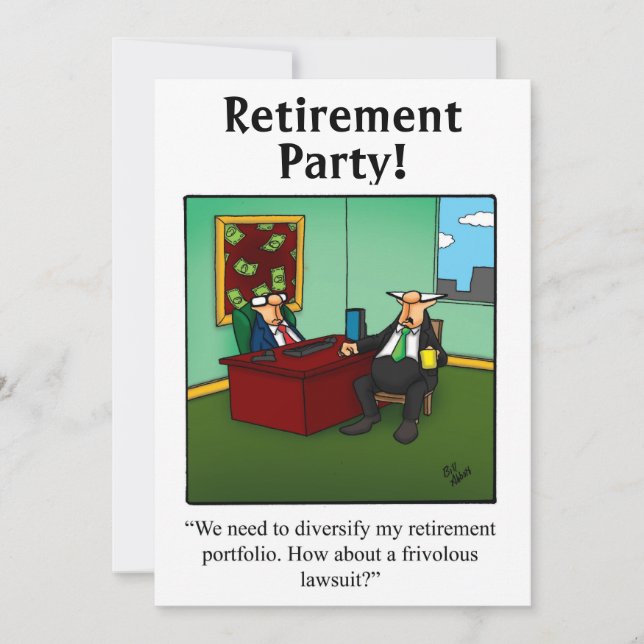 Funny Retirement Humor Party Invitations (Front)