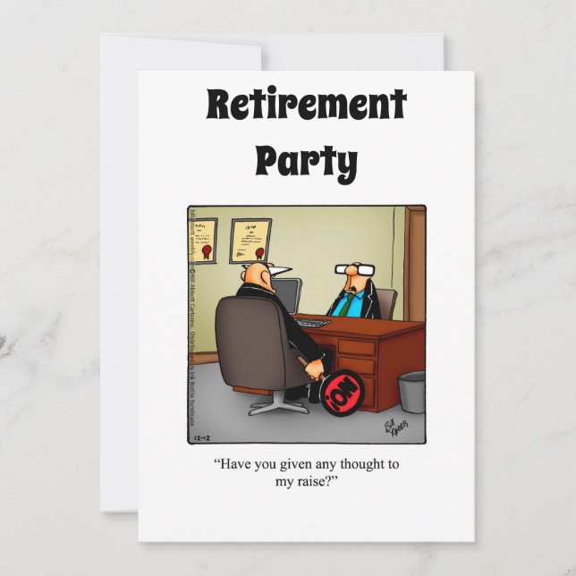Funny Retirement Humor Party Invitations (Front)