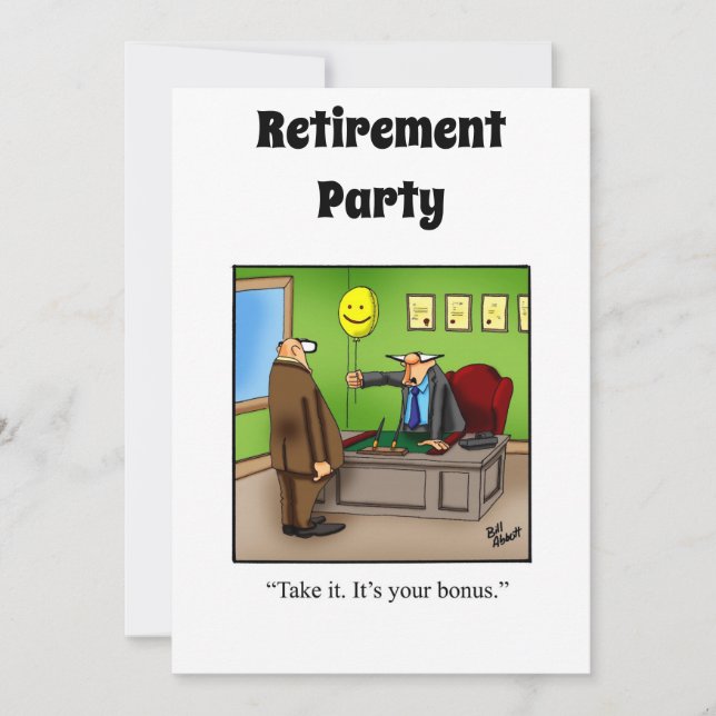 Funny Retirement Humor Party Invitations (Front)